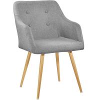 TECTAKE Chaise de salle à Manger et salon Design Scandinave en Tissu Gris