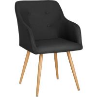 TECTAKE Chaise de salle à Manger et salon Design Scandinave en Tissu Noir