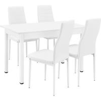 [en.casa] Table à manger / table de cuisine / table de salle à manger (120x60cm) avec  4 chaises bla