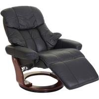 MCA fauteuil relax Calgary 2, fauteuil de television, cuir, charge 150kg noir, couleur noix