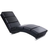 MIADOMODO® Chaise Longue de Relaxation - Ergonomique, Simili Cuir, Noir, 154.5x51x73 cm - Fauteuil R