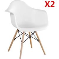 2 Chaise scandinaves fauteuil en Plastique, Inspiration Rétro Olivia Eiffel pour Salle à Manger, Sal
