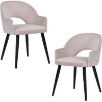Lot de 2 fauteuil chaise salle à manger chaise salon bureau chambre chaise d'appoint velours rose cl
