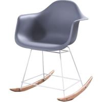 ROMY -  1 chaise à bascule scandinave -  Gris - pieds en bois massif design salle a manger salon - 6