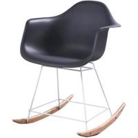ROMY -  1 chaise à bascule scandinave -  Noir - pieds en bois massif design salle a manger salon - 6