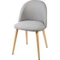 MACARON chaise de salle à manger - Tissu gris clair - Scandinave - L 50 x P 50 cm