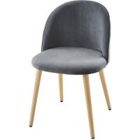 MACARON chaise de salle à manger - Velours gris - Scandinave - L 50 x P 50 cm