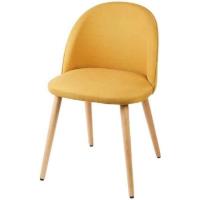 MACARON chaise de salle à manger - Tissu jaune moutarde - Scandinave - L 50 x P 50 cm