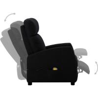 KING-Fauteuil de massage électrique, fauteuil relax inclinable Noir Tissu