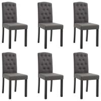 [Style Campagne] 67457 Lot de 6 Chaise à dîner - Chaise de salle à manger - Gris foncé Tissu