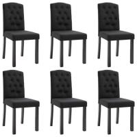 [Style Campagne] 69486 Lot de 6 Chaises à dîner - Chaise à dîner - Chaise de salle à manger - Noir -