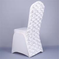 Jolie Housse de Chaise en 3D Fleur Rose Spandex Couverture de Chaise Extensible pour Décor Mariage S