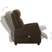 FUDANY-Fauteuil de massage électrique, fauteuil relax inclinable Marron Tissu