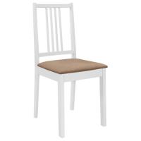[Style Campagne] 17557 Lot de 2 Chaises à dîner - Chaise de salle à manger - avec coussins - Blanc B