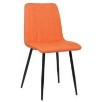 Chaise de salle à manger Dijon avec Piètement en métal noir , Orange-Tissu