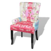 CHEZHOME??Scandinave- Fauteuil chaise en style français design de patchwork Fauteuil de relaxation -