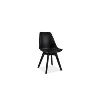 KRIK - Chaise style scandinave salle à manger salon bureau -  83x49x43 cm - PP + similicuir + bois -