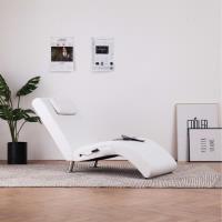 Luxueux Magnifique-Chaise longue de massage Fauteuil de massage Relax Massant avec oreiller Blanc Si