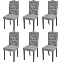 Lot de chaises de salle à manger - Style contemporain Scandinave chaise Cuisine 6 pcs Tissu Gris fon