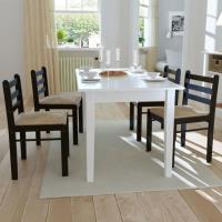 Lot de chaises de salle à manger - Style contemporain Scandinave chaise Cuisine 4 pcs Carrée Bois Ma
