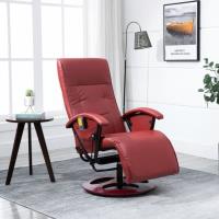 ??7035Fauteuil électrique de massage sofa Fauteuil relax Relaxation TV - Rouge bordeaux Similicuir