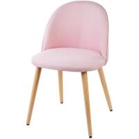 MACARON chaise de salle à manger - Tissu rose pastel - Scandinave - L 50 x P 50 cm