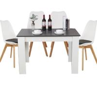 Ensemble de Table à manger complète - Table Noiret Blanc + 4 chaise de salle à manger Scandinave