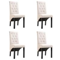 Joli & Mode 6884 - Lot de 4 Chaise de salle à manger Design Moderne - Fauteuil Siège de Salon - Crèm
