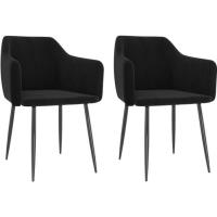MEUBLE® Chaise de Salon Scandinave - Lot de 2 Chaises de salle à manger Chaises à dîner - Noir Velou