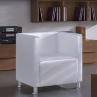 Fauteuil relax WORD - Fauteuil de Salon Moderne cube Blanc Similicuir®BNOFNV®