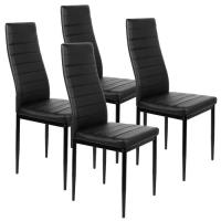 Lot de 8 chaises de Salle à Manger Modernes Noir Chaise de Cuisine 42*48*98CM