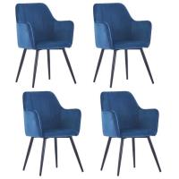 4 x Chaises de salle à manger Professionnel - Chaise de cuisine Chaise Scandinave - Bleu Velours &53