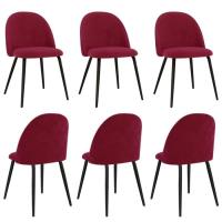 NEUF 6 x Chaise de salle à manger Professionnel - Chaise de cuisine Chaise Scandinave Rouge bordeaux