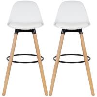 2pcs chaises/tabouret de bar-blanc chaise de salle à manger- pieds en hêtre massif- chaise de café