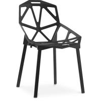 Chaise de salle à manger design Mykonos - PP et métal Noir 56,5