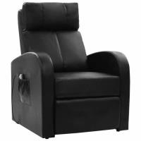 Chaise massant JM - Fauteuil relax avec fonction de massage Noir Similicuir 75x85x107cm-4114