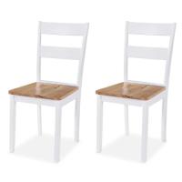 2 x Chaises de salle à manger Professionnel - Chaise de cuisine Chaise Scandinave - Blanc Bois d'hév