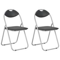 Joli & Mode 3675 - Lot de 2 Chaise de salle à manger pliantes Design Moderne - Siège de Salon Noir S