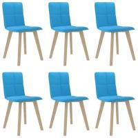 Joli & Mode 8915 - Lot de 6 Chaise de salle à manger Design Moderne Fauteuil Siège de Salon Bleu