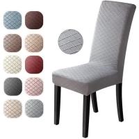 Housse de chaise 6 pi&egraveces Couverture de chaise de &Eacutelasthanne Jacquard Pattern Housse de 
