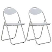 :-)25630 Populaire -Chaise de cuisine - Chaises pliantes de salle à manger 2 pcs Blanc Similicuir - 