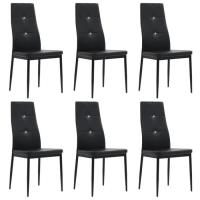 {Style Scandinave Moderne} Pack de 6 Chaises de salle à manger - Chaise Salon Chaise à dîner - Noir 