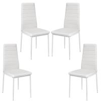 Lot de 4 Chaise de Salle à Manger Chaise blanc Style Contemporain pour la Cuisine et la Salle à Mang