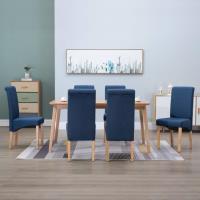 NEUF 6 x Chaises de salle à manger Professionnel - Chaise de cuisine Chaise Scandinave - Bleu Tissu 