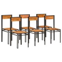 Star® 6 x Chaise de salle à manger Professionnel - Chaise de cuisine Chaise Scandinave - Bois d'acac
