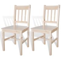 Lot de 2 chaises de salle à manger - Style contemporain Scandinave chaise Cuisine 2 pcs - Bois de pi