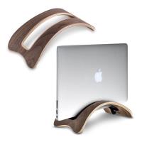 kalibri stand pied élégant en bois pour ordinateur portable tablette en marron foncé pour Apple MacB