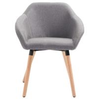HMF© Chaise de cuisine - Chaise de salle à manger - Chaises de Salon Décor - Gris clair Tissu ?63644