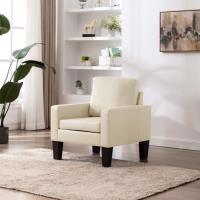 Furniture® Fauteuil Relaxation Fauteuil Relax Confortable -Fauteuil Salon Crème - Similicuir &7006
