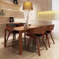 Lot de chaises de salle à manger - Style contemporain Scandinave chaise Cuisine 4 pcs Bois Marron